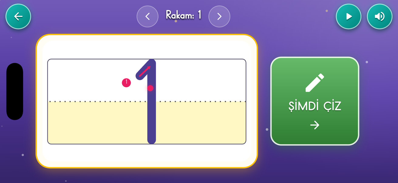 Rehberli rakam yazma ekranı